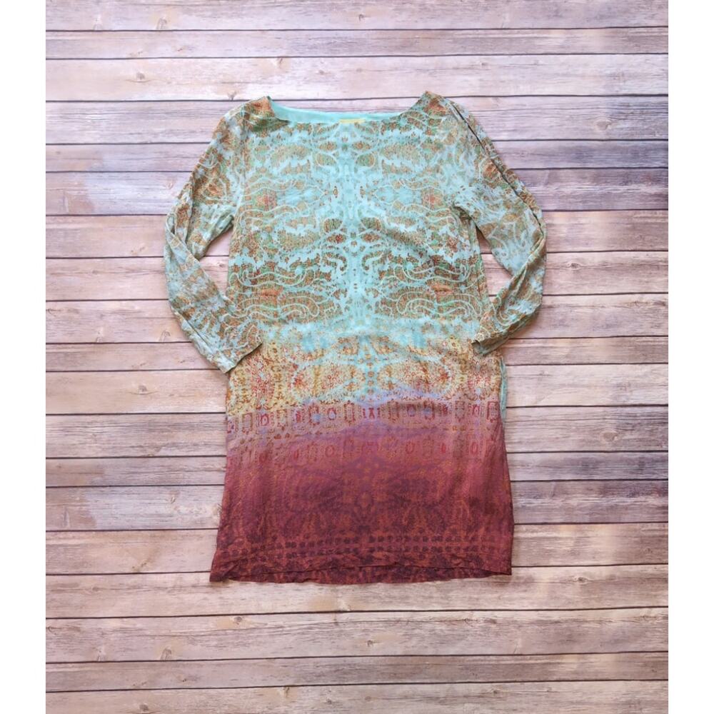 Anthropologie Maeve Silk Cleome Open Sleeve Tunic Pullover Dress - Size Small